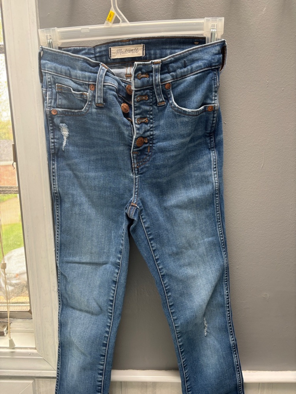 Madewell Button-Fly High-Rise Jeans in Blue Wash